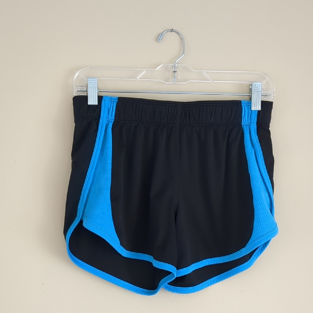 Small Reebok Play Dry Black And Blue Shorts Pull-On Activewear Athletic